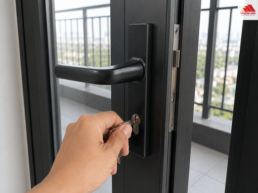 Cửa nhôm kính không khóa được